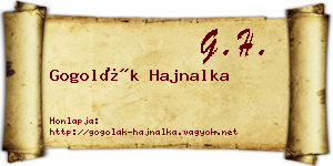 Gogolák Hajnalka névjegykártya